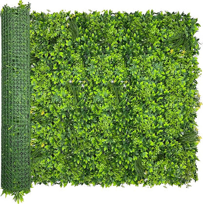 ODTORY Artificial Plant Wall Roll: 48 X120 in (40 sqft) UV-Anti Ivy Privacy Fence Screen Faux Greenery Panels Backdrop Boxwood Ivy Vine Leaf Hedge Fence for Indoor Outdoor Green Decor