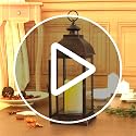 Decorative LED Lantern 15" - Flameless Candle, Bronze Plastic, Timer