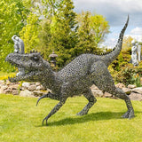 Zaer Ltd. 7.33ft. Tall Giant Metal Tyrannosaurus Rex Garden Statue Chompers