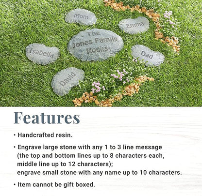 Let's Make Memories Personalized Rockin' Family Garden Stones - Garden Décor - Small - Customize Names