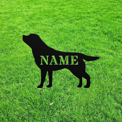 Personalized Black Lab Garden Statue Stake,Custom Black Lab Outdoor Yard Art Decor,Memorial Remembrance Sculpture for Yard Garden Porch Lawn Grassland Park Farm Flowerpot Decor.