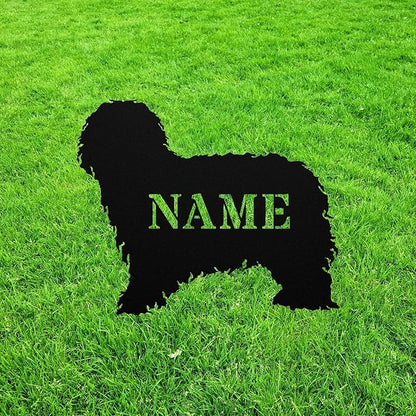 Personalized Bergamasco Shepherd Yard Statue Stake,Custom Metal Outdoor Garden Art Decor Memorial Remembrance Sculpture Figurine for Yard Garden Porch Lawn Grassland Park Farm Flowerpot Decor.