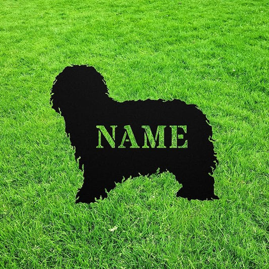 Personalized Bergamasco Shepherd Yard Statue Stake,Custom Metal Outdoor Garden Art Decor Memorial Remembrance Sculpture Figurine for Yard Garden Porch Lawn Grassland Park Farm Flowerpot Decor.