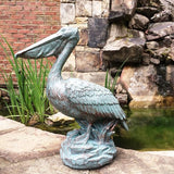 homestyles Classic Beautiful Large Bronze Patina Pelican Shorebird Garden Pond Beach Pool Statue Figurine