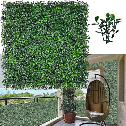 ODTORY Artificial Grass Wall Backdrop Panels,20X20 in 12P UV-Anti Greenery Boxwood Panels for Indoor Outdoor Green Wall Decor & Ivy Fence Covering Privacy