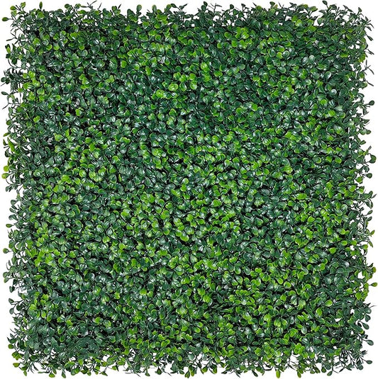 ODTORY Artificial Grass Wall Backdrop Panels: 10 by 10 in (8 Pcs) UV-Anti Greenery Boxwood Panels for Indoor Outdoor Green Wall Decor & Ivy Fence Covering Privacy