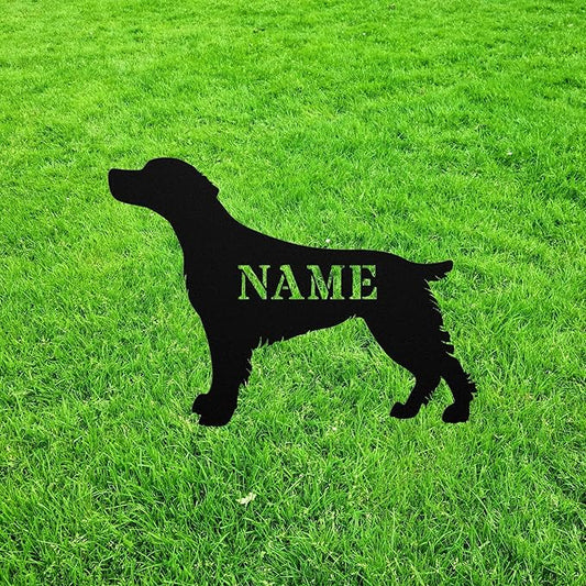 Personalized Brittany Spaniel Yard Statue Stake,Custom Metal Outdoor Garden Art Decor,Memorial Remembrance Sculpture Figurine for Yard Garden Porch Lawn Grassland Park Farm Flowerpot Decor.