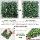 Bybeton 20-Pack Artificial Boxwood Panels, 13.9 Sq.Ft. UV-Protected Faux Grass Wall Backdrop, Thick Greenery Hedge for Outdoor Privacy Fence, Garden, Patio & Indoor Wall Decor