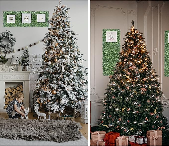 Bybeton Artificial Grass Wall Panel,10"x 10"(12Pcs) Boxwood Faux Green Wall Panels for Interior Wall, Backdrop Wall,Garden Wall and Indoor Outdoor Plant Wall Decor