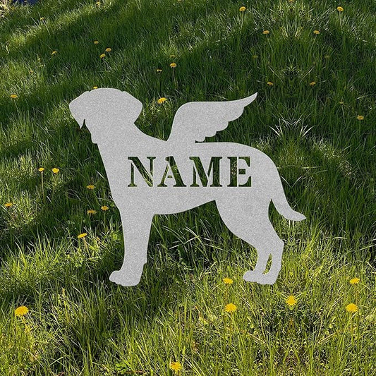 Black Lab Angel Wings Labrador Angel Statue Figurine For Sign Memorial Ornament Metal Burial Bereavement Sympathy Gift Grave Marker for Yard Garden Porch Lawn Grassland Park Farm Flowerpot Decor.