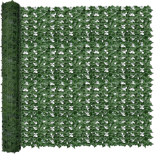 ODTORY Artificial Fence Privacy Screen: 6FT x 20FT UV-Anti Faux Greenery Backdrop Ivy Chain Link Shades Panels for Patio, Balcony, Garden,Deck,Backyard Indoor Outdoor Green Wall Decor