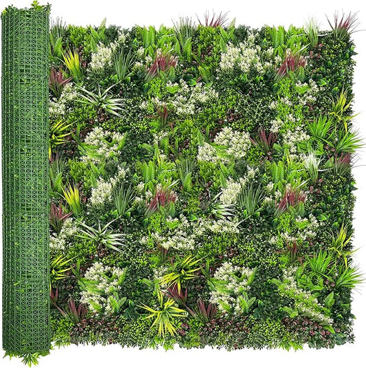 ODTORY Artificial Plant Wall Panels: 70"×120" UV-Anti Faux Grass Wall Backdrop Boxwood Ivy Fence Privacy Screen Fake Greenery Leaf Hedge for Outdoor,Indoor,Garden,Backyard and Home Decor