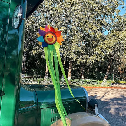 emma kites Smiling Sunflower Rainbow Windsock Hanging Décor Outdoor Windsock for Garden Backyard Balcony Porch Campsite Tent Awing Festival Party Decoration 42-INCH