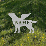 Labrador Angel Wings Black Lab Angel Statue Figurine For Sign Memorial Ornament Metal Burial Bereavement Sympathy Gift Grave Marker for Yard Garden Porch Lawn Grassland Park Farm Flowerpot Decor.