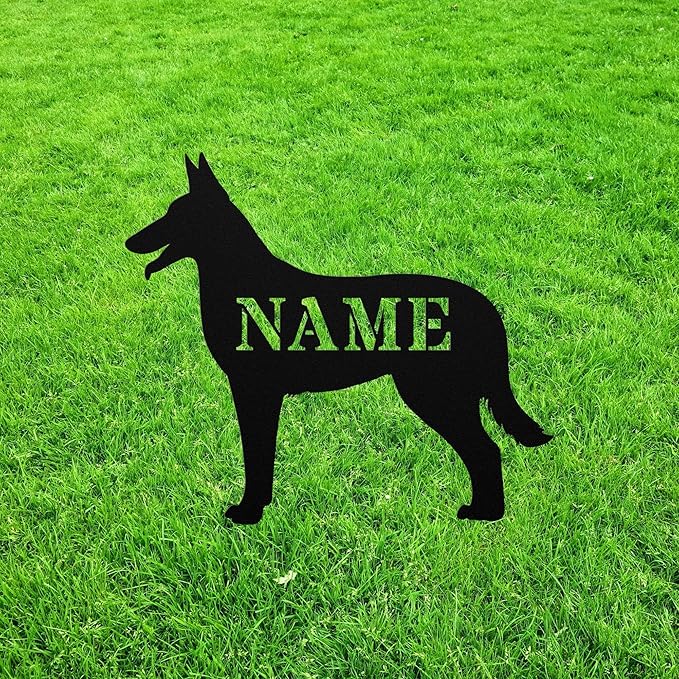 Personalized Belgian Malinois Garden Statue Stake Custom Belgian Malinois Outdoor Yard Art Decor Memorial Remembrance Statue for Yard Garden Porch Lawn Grassland Park Farm Flowerpot Decor.