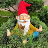 Mood Lab Zen Garden Gnome - Relaxed Yoga Gnome with Middle Finger - 9.25 Inch Tall Outdoor or Indoor Decor