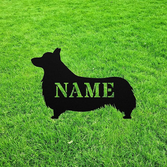 Borgi Garden Statue Stake,Borgi Outdoor Yard Art Decor,Border Collie Corgi Personalized Memorial Remembrance Sculpture Statue for Yard Garden Porch Lawn Grassland Park Farm Flowerpot Decor.