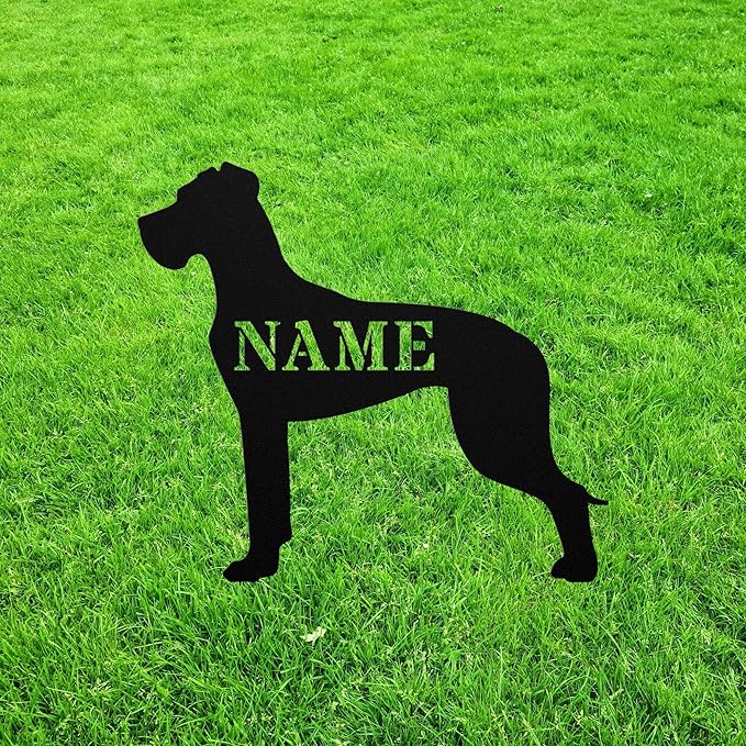 Personalized Great Dane Garden Statue Stake,Custom Great Dane Outdoor Yard Art Decor,Memorial Remembrance Sculpture for Yard Garden Porch Lawn Grassland Park Farm Flowerpot Decor,Outdoor Statue.