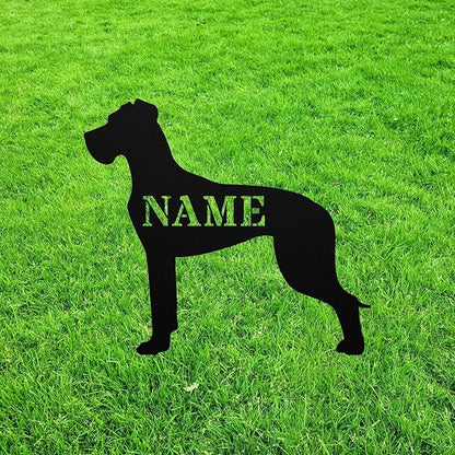 Personalized Great Dane Garden Statue Stake,Custom Great Dane Outdoor Yard Art Decor,Memorial Remembrance Sculpture for Yard Garden Porch Lawn Grassland Park Farm Flowerpot Decor,Outdoor Statue.