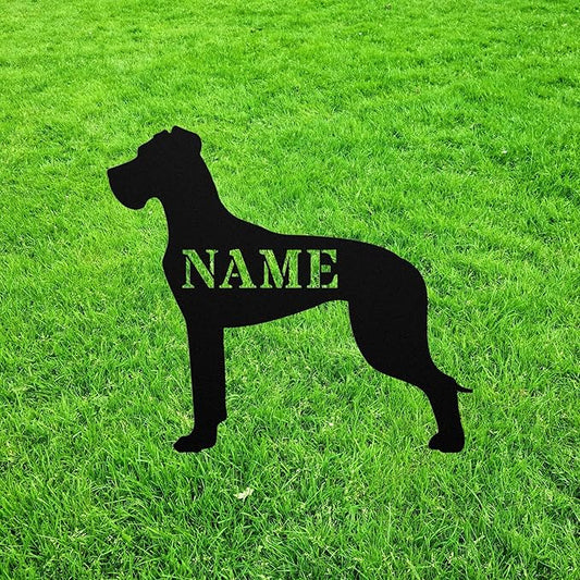 Personalized Great Dane Garden Statue Stake,Custom Great Dane Outdoor Yard Art Decor,Memorial Remembrance Sculpture for Yard Garden Porch Lawn Grassland Park Farm Flowerpot Decor,Outdoor Statue.