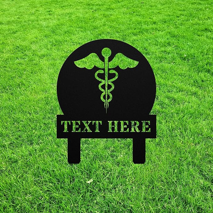 Personalized EMS Medical Yard Statue Stake,in Heaven Metal Outdoor Garden Art Decor,Memorial Remembrance Sculpture Figurine for Yard Garden Porch Lawn Grassland Park Farm Flowerpot Decor.