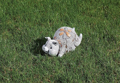Roman Garden - Pebble Pig Statue, 6H, Garden Collection, Resin and Stone, Decorative, Garden Gift, Home Outdoor Decor, Durable, Long Lasting