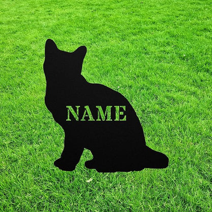Personalized Bombay Cat Yard Statue Stake,Custom Metal Outdoor Garden Art Decor Memorial Remembrance Sculpture for Yard Garden Porch Lawn Grassland Park Farm Flowerpot Decor.