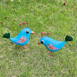 Blue Jay Garden Statue Metal Outdoor - Standing Bird Yard Art Sculpture, Lawn Ornament Decor for Patio Garden, Housewarming Birthday Gift for Her, Women