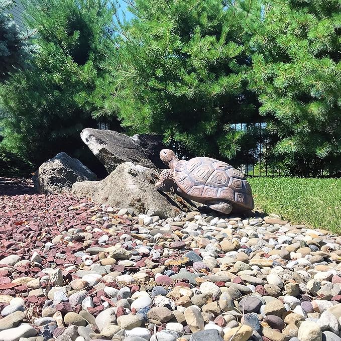 Sunnydaze Tanya the Garden Turtle Statue - Turtle Garden Decor for Yard, Lawn, Patio Décor – 20" x 12" Durable Poly-Concrete - Gift Idea