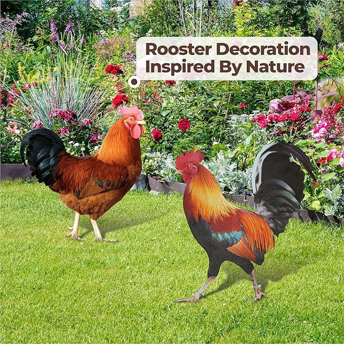 Decorative Garden Stakes,Chicken Decoration Grave Decorations for Cemetery (Chicken Decoration, 1 Pack)