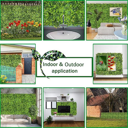 ODTORY Artificial Plant Wall Roll: 72 X144 in (72 sqft) UV-Anti Ivy Privacy Fence Screen Faux Greenery Panels Backdrop Boxwood Ivy Vine Leaf Hedge Fence for Indoor Outdoor Green Decor