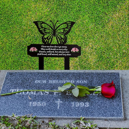HOGIKUO Butterfly Memorial Stake for Grave Decoration, Grave Markers testing Time