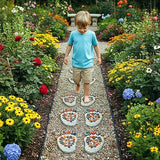 Outdoor Stepping Stone - Courtyard Entrance Paving Stone - Garden Sidewalk Decoration Stone Simulation Pebble (2-Piece Set) # B Small Size