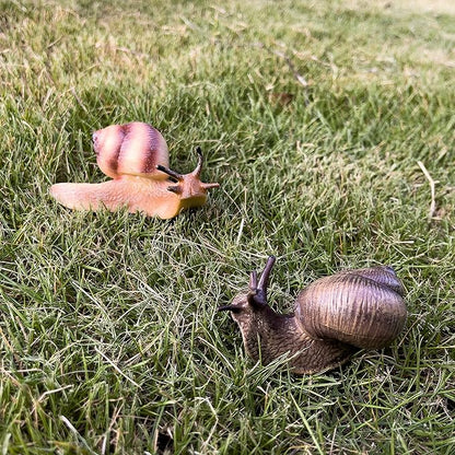2pcs Snail Figurine Toy Mini Animal Figures for Fairy Garden, Mushrooms, Micro Landscape Decor(Mixed Color)