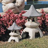 Design toscano ng999870 asian decor pagoda lantern outdoor statue, medium & large, two tone stone finish