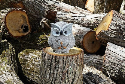 Roman 7.75" H Pebble Owl Statue Pudgy Pals, Garden Decor, Garden Gift