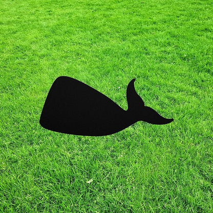 Whale Sculpture Figurine,Metal Statue Figure Stake,Garden Ornament Silhouette Yard Art,Garden Lawn Decor Gift for Yard Garden Porch Lawn Grassland Park Farm Flowerpot Decor.