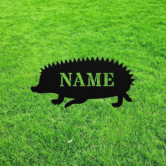 Custom Hedgehog Yard Statue Stake,Custom Metal Outdoor Garden Art Decor,Memorial Remembrance Sculpture Figurine Figure Silhouette for Yard Garden Porch Lawn Grassland Park Farm Flowerpot Decor.