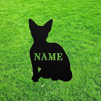 Personalized Devon Rex Yard Statue Stake,Custom Metal Outdoor Garden Art Decor,Memorial Remembrance Sculpture for Yard Garden Porch Lawn Grassland Park Farm Flowerpot Decor.