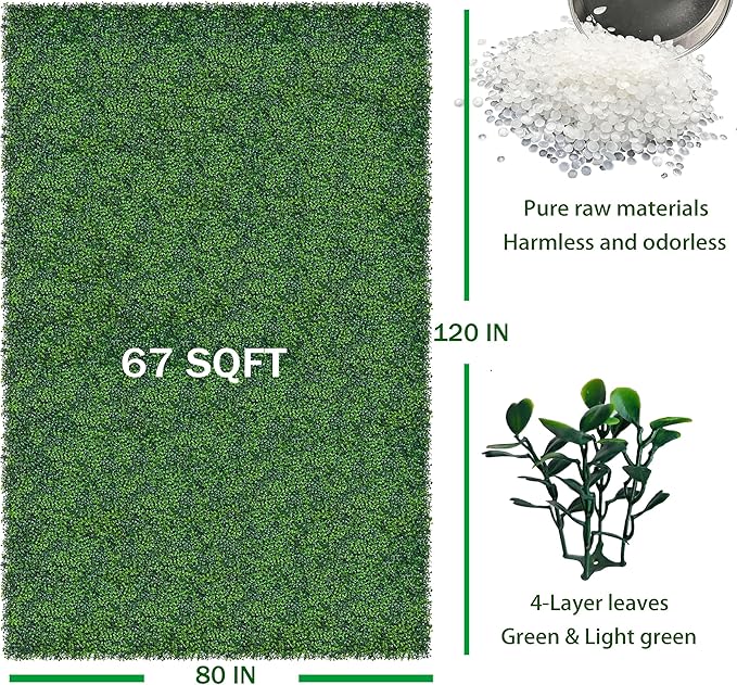 ODTORY Artificial Ivy Privacy Fence Wall Screen: 80X120 in(67 sqft) UV-Anti Faux Boxwood Roll Panels Greenery Backdrop Ivy Vine Leaf Hedges Fence Panels for Indoor Outdoor Green Wall Decor