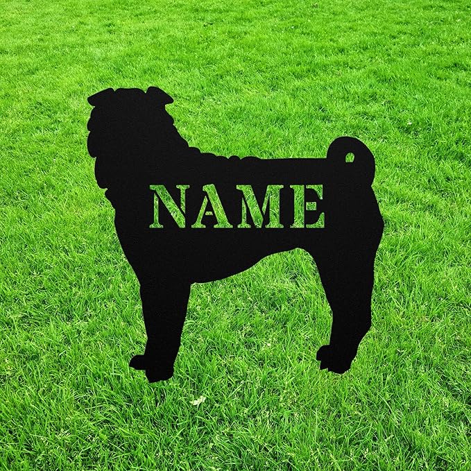 Personalized Shar Pei Garden Statue Stake,Custom Shar Pei Outdoor Yard Art Decor,Memorial Remembrance Sculpture,Outdoor Statue for Yard Garden Porch Lawn Grassland Park Farm Flowerpot Decor.