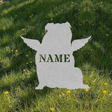 English Bulldog Angel Wings Statue Figurine For Garden Sign Memorial Ornament Metal Burial Bereavement Sympathy Gift Grave Marker for Yard Garden Porch Lawn Grassland Park Farm Flowerpot Decor.