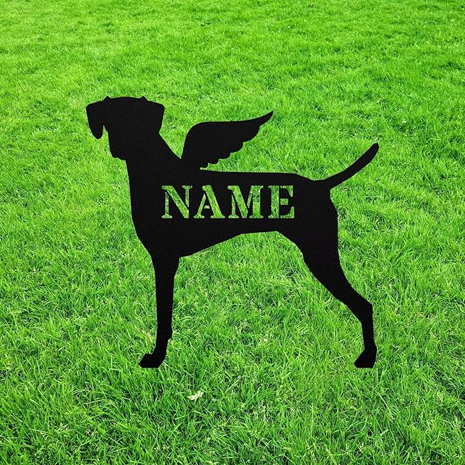 Vizsla Angel Wings Statue Figurine For Garden Sign Memorial Ornament Metal Burial Bereavement Sympathy Gift Grave Marker for Yard Garden Porch Lawn Grassland Park Farm Flowerpot Decor.