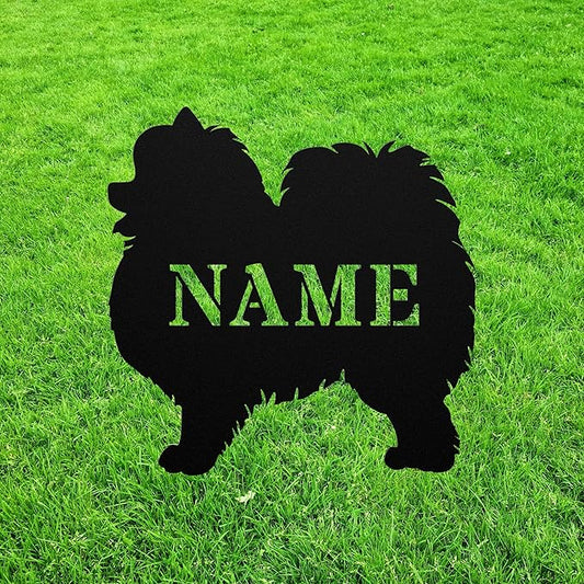 Pomeranian Memorial Garden Statue Stake,Custom Pomeranian Outdoor Yard Art Decor,Personalized Remembrance Sculpture,Outdoor Statue for Yard Garden Porch Lawn Grassland Park Farm Flowerpot Decor.