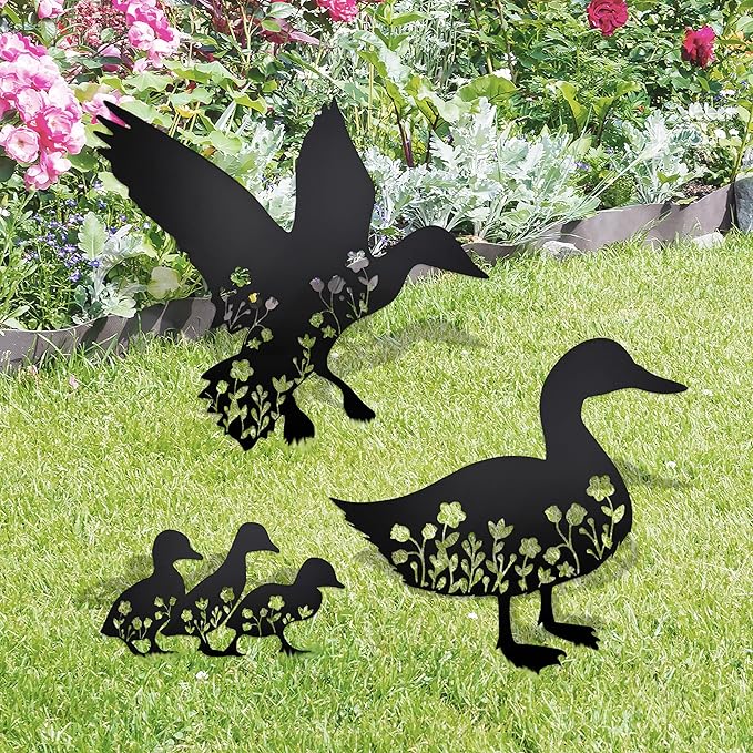 Duck Garden Statue Decor Mallard Duck Statue Decorative Garden Stakes for Yard Ornaments