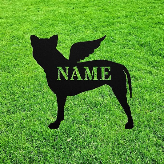 Pitbull Angel Wings Statue Figurine For Garden Sign Memorial Ornament Metal Burial Bereavement Sympathy Gift Grave Marker for Yard Garden Porch Lawn Grassland Park Farm Flowerpot Decor.