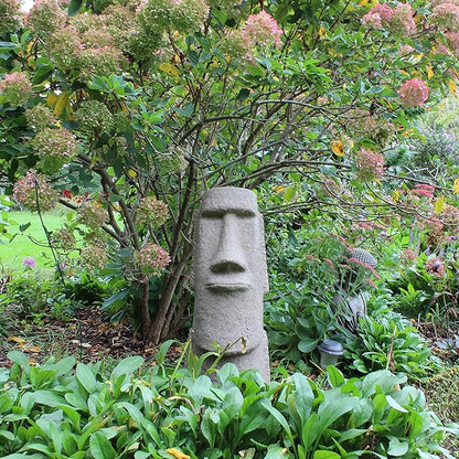 EMSCO Group Easter Island Head Statue – Natural Granite Appearance – Made of Resin – Lightweight – 28” Height