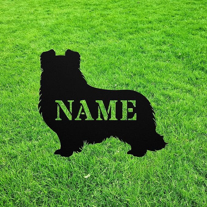 Personalized Shetland Sheepdog Garden Statue Stake,Sheltie Outdoor Yard Art Decor,Memorial Remembrance Sculpture,Outdoor Statue for Yard Garden Porch Lawn Grassland Park Farm Flowerpot Decor.