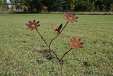 Metal Rustic and Colorful Flower Stakes Ranging from 9.5 to 36 Inches Tall (Cluster Flower Stake 35" Tall, Naturally Rusted)