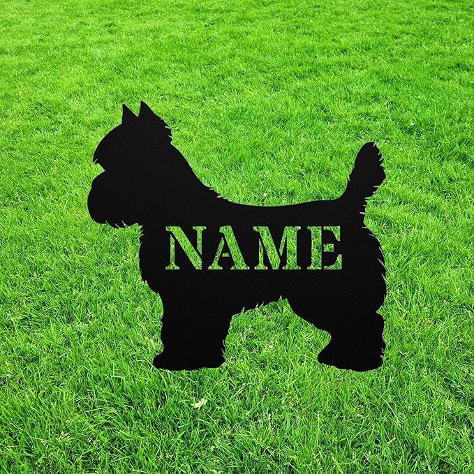 Cairn Terrier Art Garden Statue Stake Custom Cairn Terrier Outdoor Yard Art Decor Memorial Remembrance Sculpture Statue for Yard Garden Porch Lawn Grassland Park Farm Flowerpot Decor.